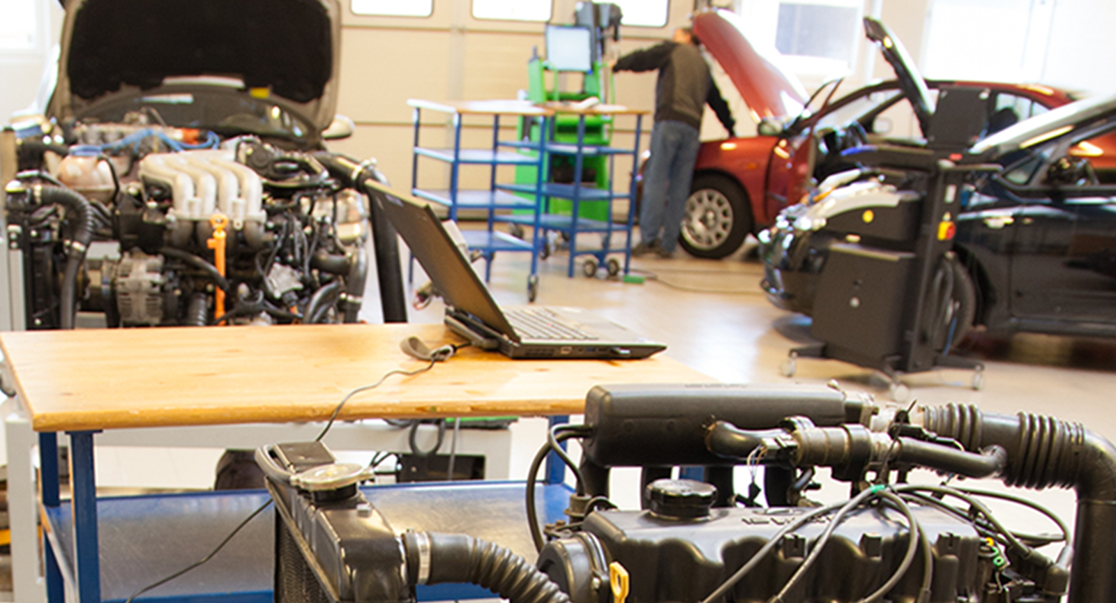 Car engine connected to the IT system