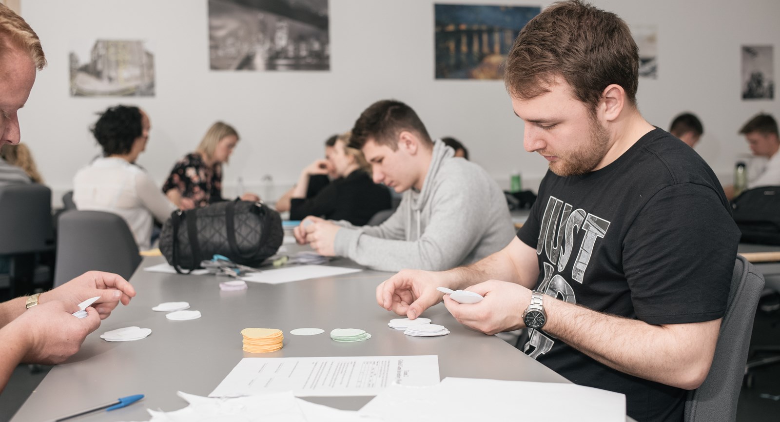 Students working during international week