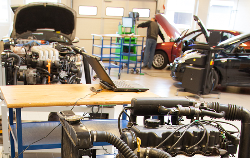 Car engine connected to the IT system 