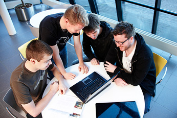 Students working together on assignment