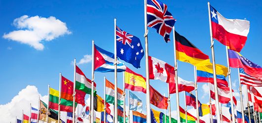 alverdens flag symboliserer at du kan komme i praktik i hele verden